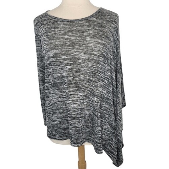 Lane Bryant Black Marbled‎ Asymmetrical Sweater - Picture 1 of 10